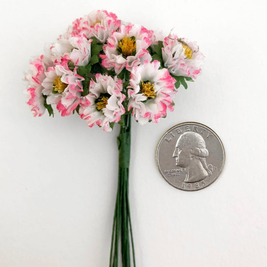 12 Pink and White Flowers for Spring Crafts ~ 1/2" across
